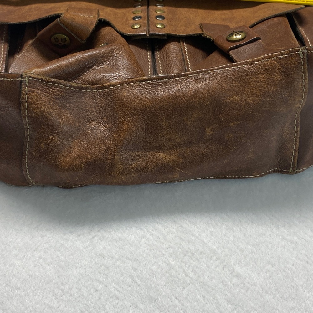 Patricia Nash Armeno Distressed Brown Leather Studded‎ Crossbody Messenger Bag - Picture 15 of 16